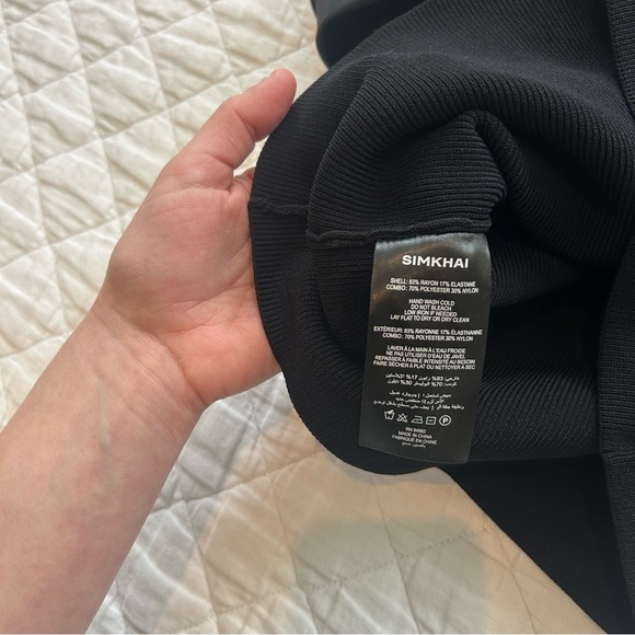 SIMKHAI Celiana Combo Off-The-Shoulder Top in Black - Picture 9 of 13